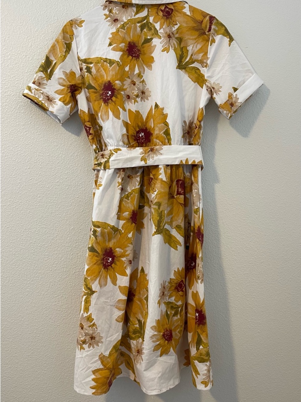 Jason Wu White Midi Shirt Dress with Yellow Floral Print - Picture 10 of 10